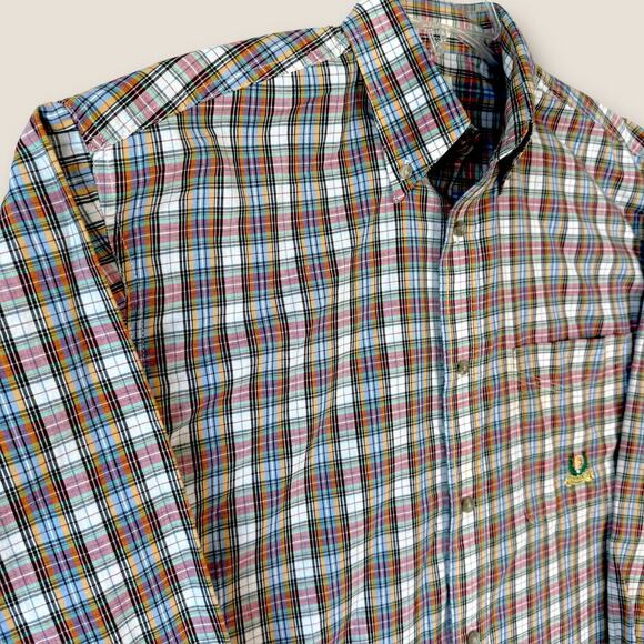 Wrangler Riata Long Sleeve Button Down Shirt Size M Lightweight Multicolor Plaid - Picture 6 of 12